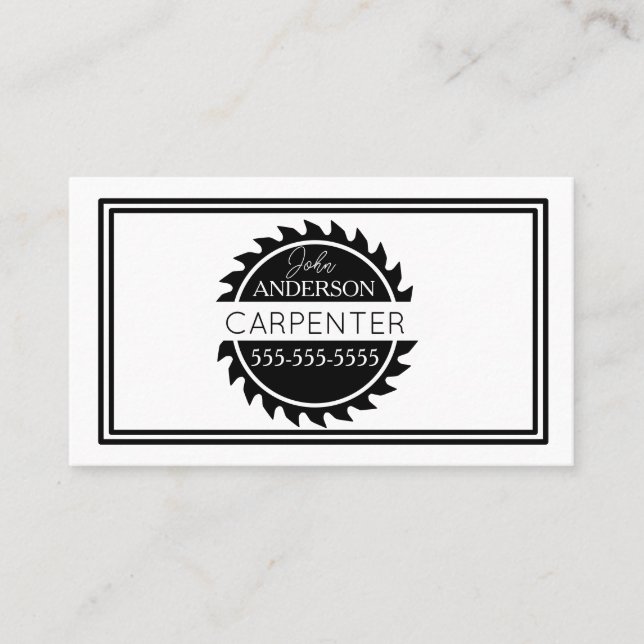 Tarjeta De Visita herramientas de trabajador de madera Carpenter Han (Anverso)