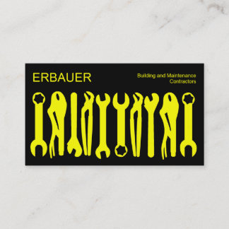 Tarjeta De Visita Herramientas del comercio - Amarillo sobre negro