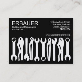 Tarjeta De Visita Herramientas del comercio - Blanco sobre negro (or