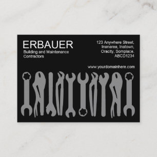 Tarjeta De Visita Herramientas del comercio (Chubby) - Gris sobre ne