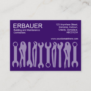 Tarjeta De Visita Herramientas del comercio (Chubby) - Púrpura Profu