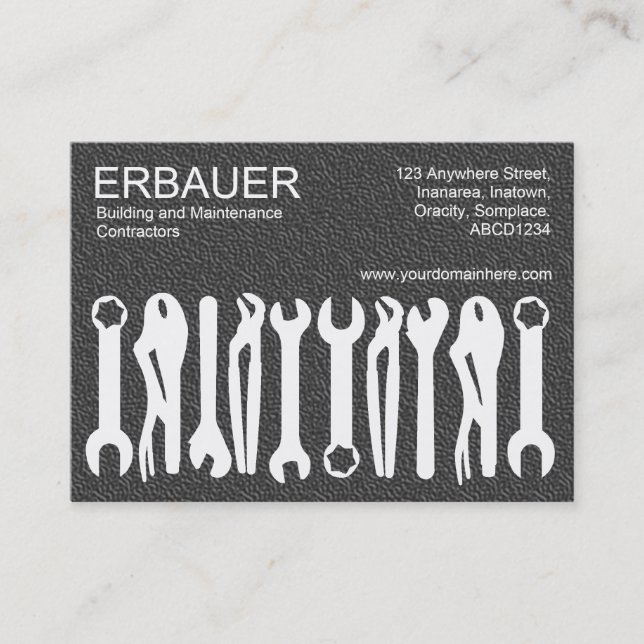 Tarjeta De Visita Herramientas del comercio (Chubby) - Tex gris oscu (Anverso)