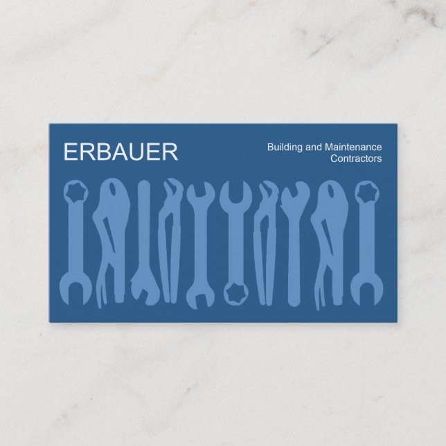 Tarjeta De Visita Herramientas del comercio - Sombras de azul (Anverso)