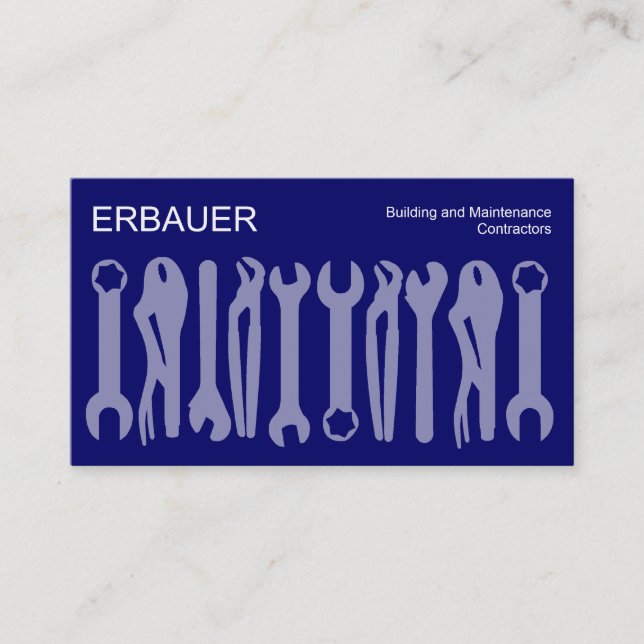 Tarjeta De Visita Herramientas del comercio - Sombras de azul (Anverso)