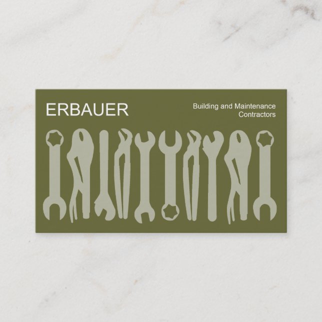 Tarjeta De Visita Herramientas del comercio - Sombras de oliva 66663 (Anverso)