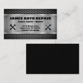 Tarjeta De Visita Herramientas Diseño Metalizado Auto reparación