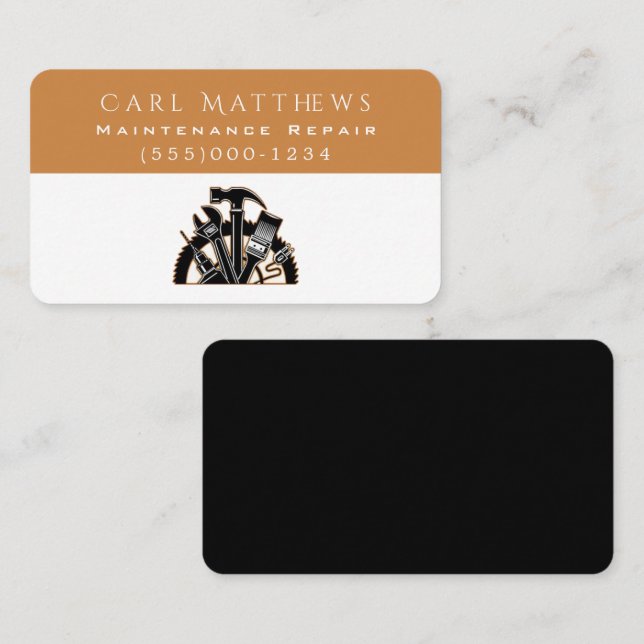 Tarjeta De Visita Herramientas Diseño Servicio de reparación de mant (Anverso / Reverso)