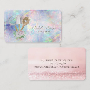Tarjeta De Visita Herramientas manuales de pastelería holográficas, 