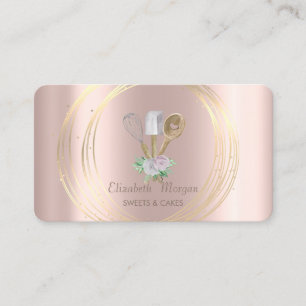 Tarjeta De Visita Herramientas manuales para pastelería rosa oro, cí