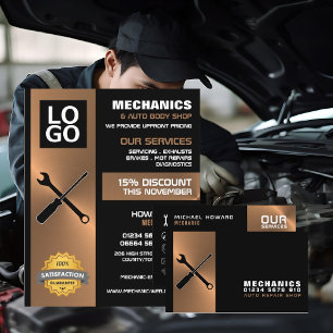 Tarjeta De Visita Herramientas mecánicas, mecánica automática y repa