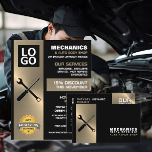Tarjeta De Visita Herramientas mecánicas, mecánica automática y repa