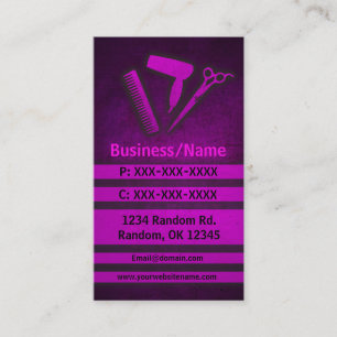Tarjeta De Visita Herramientas para el pelo de color rosa personaliz