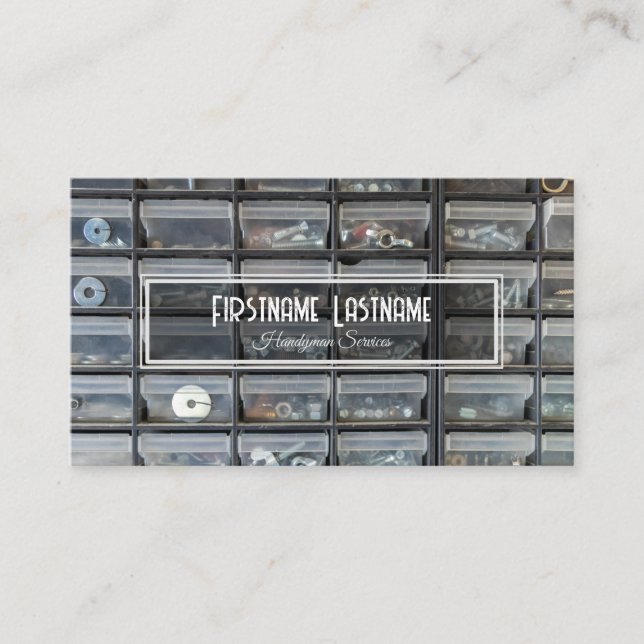 Tarjeta De Visita Herramientas rústicas del banco de trabajo de vint (Anverso)