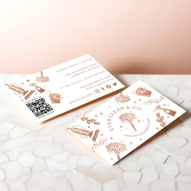 Tarjeta De Visita Herramientas/Suministros de limpieza de casas y em (Professional Maid & House Cleaning Tools/Supplies Business Card)