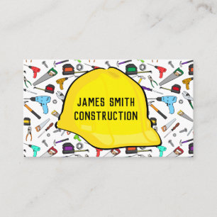 Tarjeta De Visita Herramientas y contratista del casco de protecció