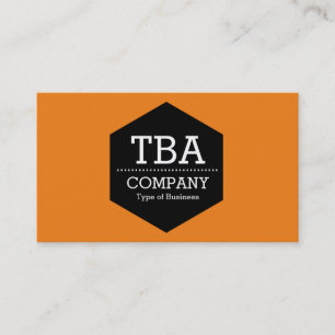 Tarjeta De Visita Hexagón negro - naranja f17f18