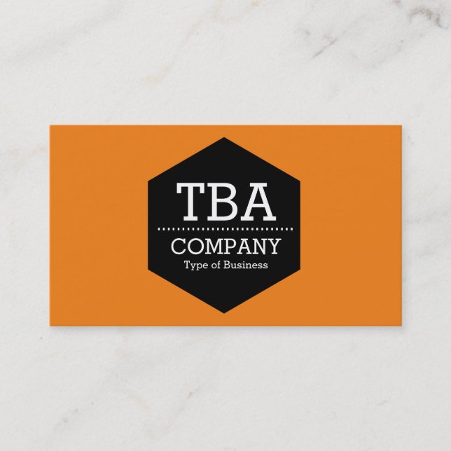 Tarjeta De Visita Hexagón negro - naranja f17f18 (Anverso)