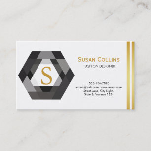 Tarjeta De Visita Hexágono de logotipo sencillo profesional moderno