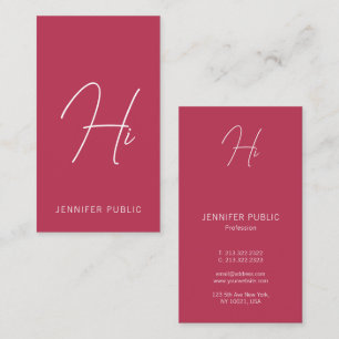 Tarjeta De Visita Hi Business Cards Typografía vertical moderna