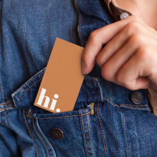 Tarjeta De Visita Hi Hello Terracotta Clean Simple Typography Casual
