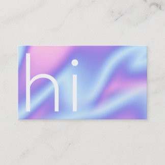 Tarjeta De Visita HI minimalista moderno holográfico púrpura y rosa