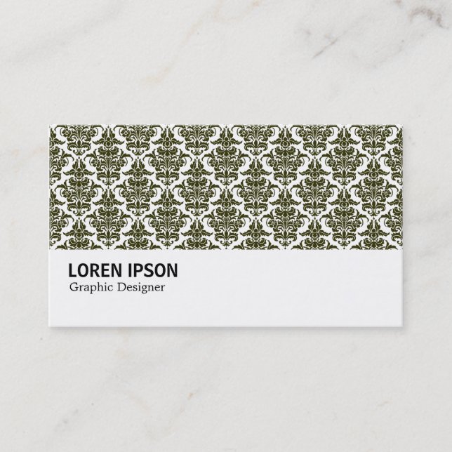 Tarjeta De Visita Hi-Phi - 0233 Dark Olive Damask (Anverso)
