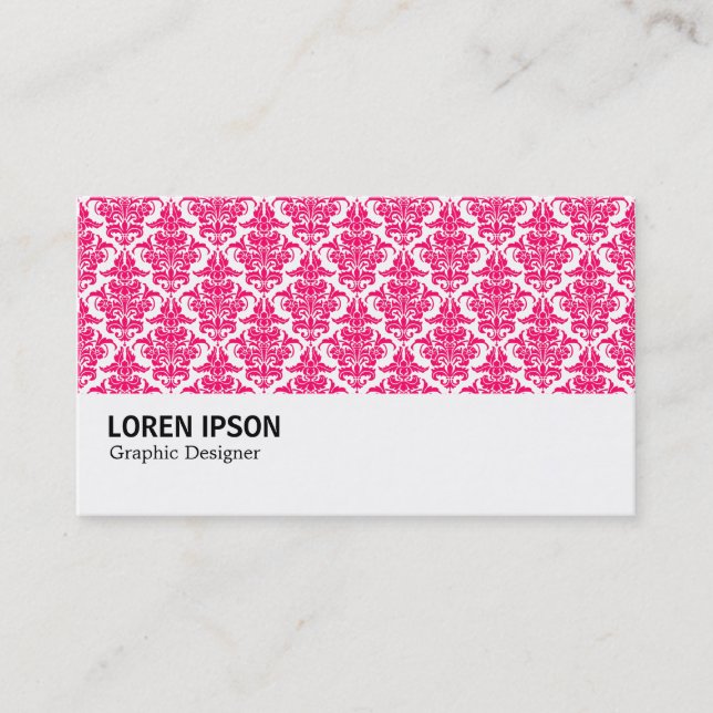 Tarjeta De Visita Hi-Phi - 0241 Neon Red Damask (Anverso)