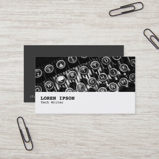 Tarjeta De Visita Hi-Phi - 0256 - Antigua máquina de escribir (Anverso/Reverso In Situ)