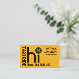 Tarjeta De Visita HI Yellow Taxi Car Driver