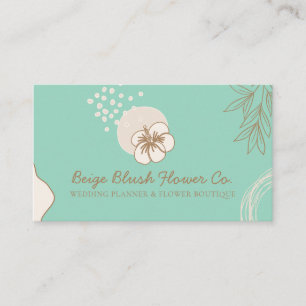 Tarjeta De Visita Hibiscus Boda Calligraphy green