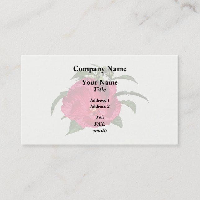 Tarjeta De Visita Hibiscus rosado oscuro (Anverso)