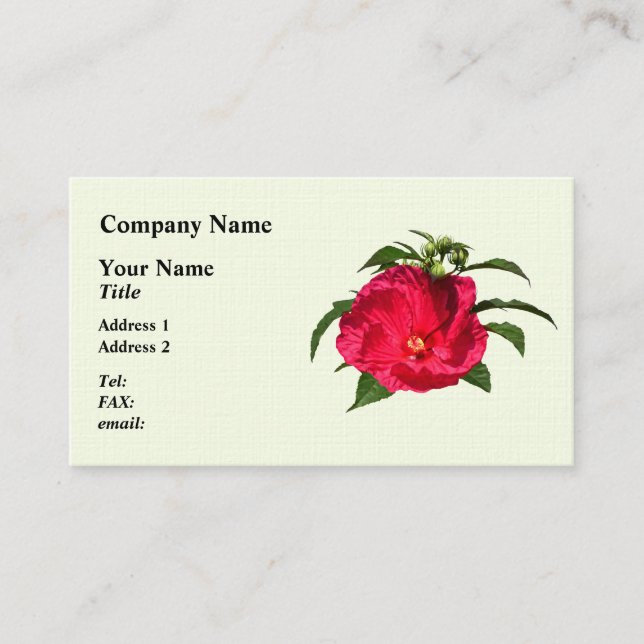 Tarjeta De Visita Hibiscus rosado oscuro (Anverso)