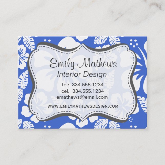 Tarjeta De Visita Hibiscus tropical hawaiano Han (Anverso)