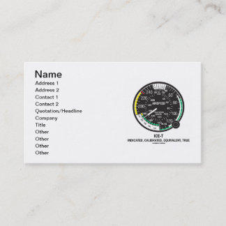 Tarjeta De Visita Hielo-Té (indicador de velocidad aérea verdadera)