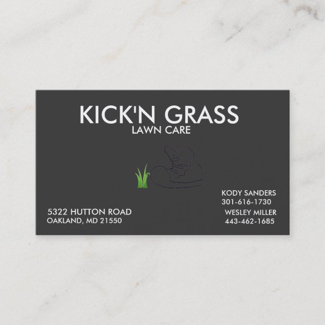 TARJETA DE VISITA HIERBA DE KICK'N (Anverso)