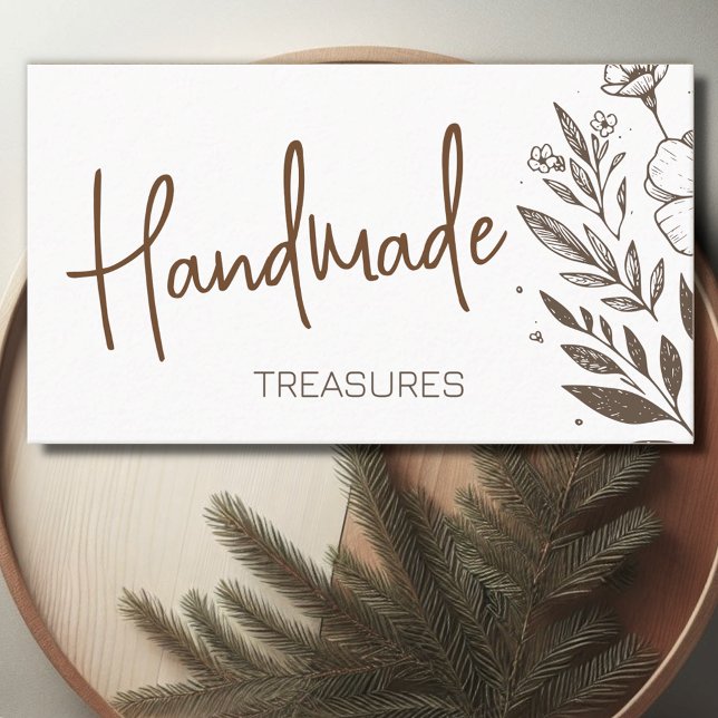 Tarjeta De Visita Hierbas florales dibujos artesanales dibujos de fl (Subido por el creador)