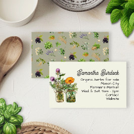 Tarjeta De Visita Hierbas Herbolario Naturaleza 