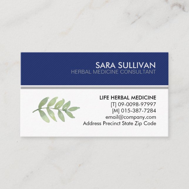 Tarjeta De Visita Hierbas Medicina Herbal Hierbas  (Anverso)