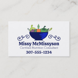 Tarjeta De Visita hierbas vegetales del cuenco que cocinan negocio