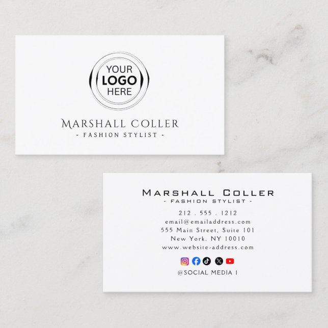 Tarjeta De Visita High-End Luxury Logo Business Cards (Anverso / Reverso)