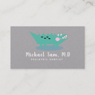Tarjeta De Visita Higienista Dental Odontopediatra Logo de Cocodrilo