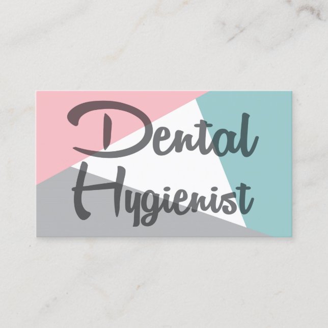Tarjeta De Visita Higienista dental - Retro Dental Pink Mint Gray (Anverso)