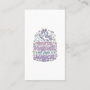 Tarjeta De Visita Higienista Dental Unicornio pero Hazlo Mágico Lind