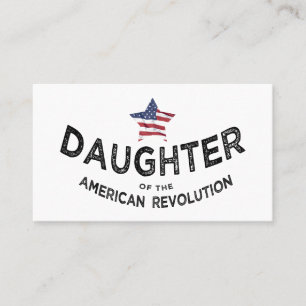 Tarjeta De Visita Hija de la Revolución Americana DAR bandera de EE.