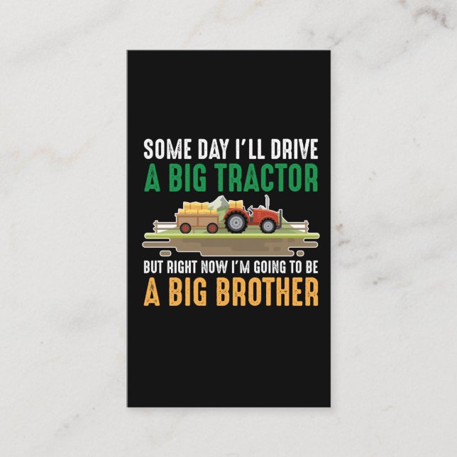 Tarjeta De Visita Hijo hermano pequeño tractor gráfico hermano grand (Anverso)