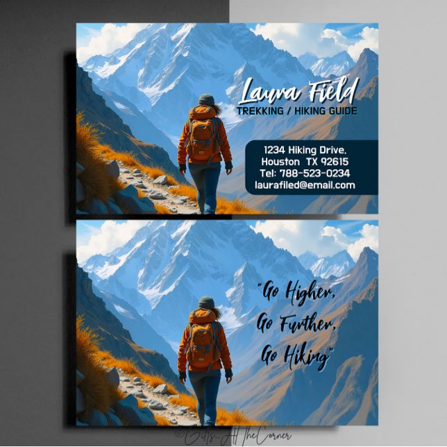Tarjeta De Visita Hiking Trekking Guide (Subido por el creador)