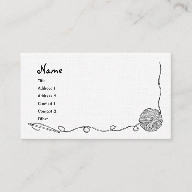 Tarjeta De Visita hilado, hilo, y gráficos de la aguja (Anverso)
