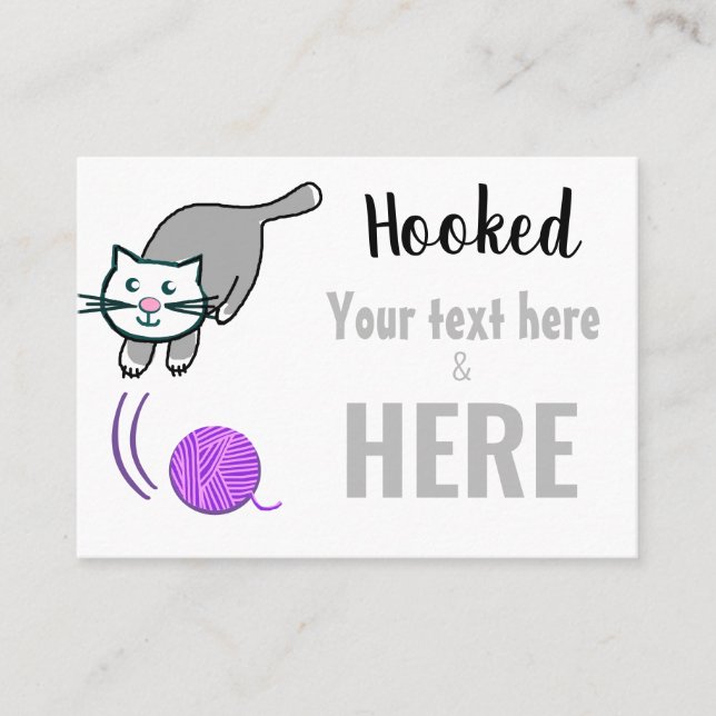 Tarjeta De Visita Hilados/Crochet/Gato de punto (Anverso)