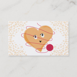 Tarjeta De Visita Hilados de crochet de tejido cardíaco de estilo v