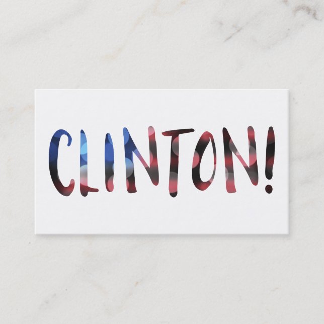 Tarjeta De Visita Hillary Clinton bokeh (Anverso)